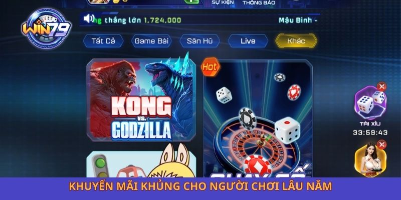 Khuyến mãi khủng cho người chơi lâu năm