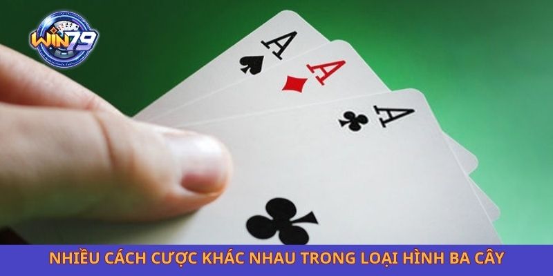 Nhiều cách cược khác nhau trong loại hình ba cây
